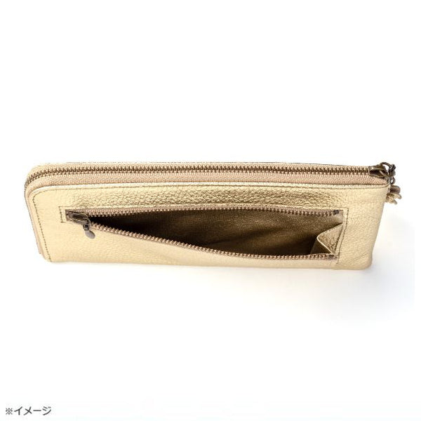 「スリムレザー財布 シャンパンゴールド」