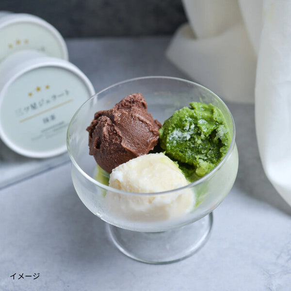 「三ツ星ジェラート（バニラ・チョコレート・抹茶）」