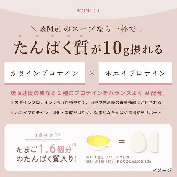 「＆Mel たんぱく質×食物繊維 プロテインスープ（濃厚コーンポタージュ）個包装」